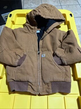 Carhartt Kids Brown Hooded Puffer Jacket